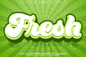 Fresh text effect editable green and organic text style