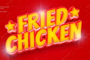 Fried chicken custom text editable 3d style text effect