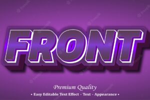 Front 3d font style effect
