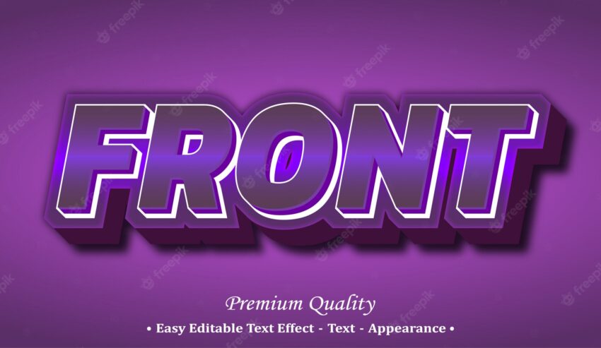 Front 3d font style effect