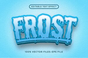 Frost editable text effect premium vectors