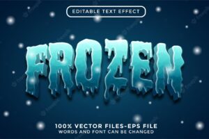 Frozen editable text effect premium vectors