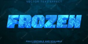 Frozen text effect editable cold and snowtext style