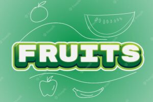 Fruits text effect editable vector