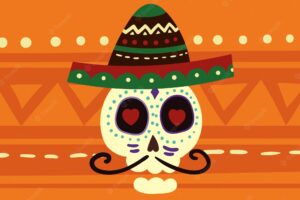 Fun background with mexican skull