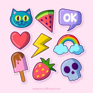 Funny set of lovely stickers