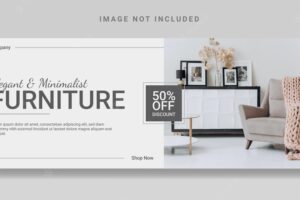Furniture sale promotion social media cover or web banner