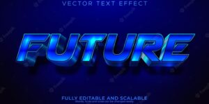 Future digital text effect editable techno and space text style