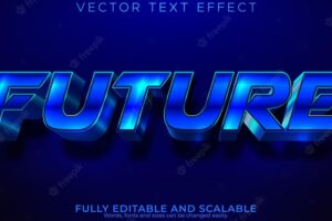 Future digital text effect editable techno and space text style