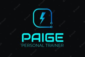 Futuristic personal trainer logo
