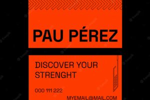 Futuristic red personal trainer business card