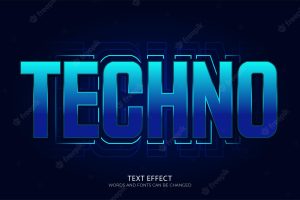 Futuristic text effect on technology background replaceable text editable text effects