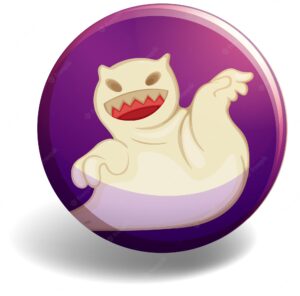 Ghost on purple badge