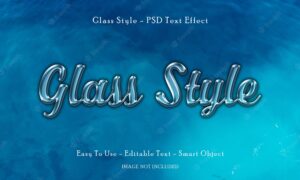 Glass style 3d text effect