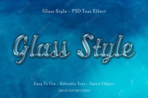 Glass style 3d text effect