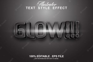 Glow text effect editable