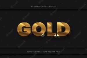 Gold editable text effect with golden background pattern