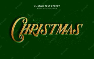 Gold and green christmas 3d text style effect