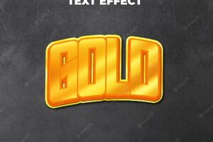Gold text effect luxury