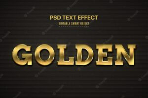 Golden 3d text style effect