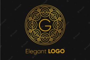 Golden elegant business logo template