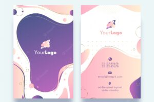 Gradient abstract vertical business card template