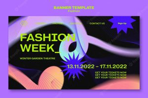 Gradient fashion concept horizontal banner template