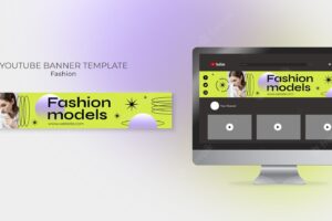 Gradient fashion youtube banner template