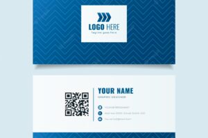 Gradient geometric double-sided horizontal business card template