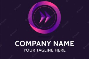 Gradient logo template with abstract shape