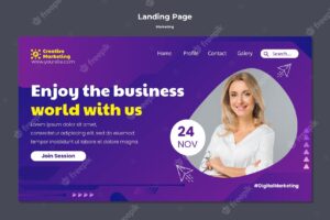 Gradient marketing landing page template design