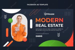 Gradient modern real estate facebook template
