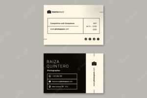 Gradient photography concept business card