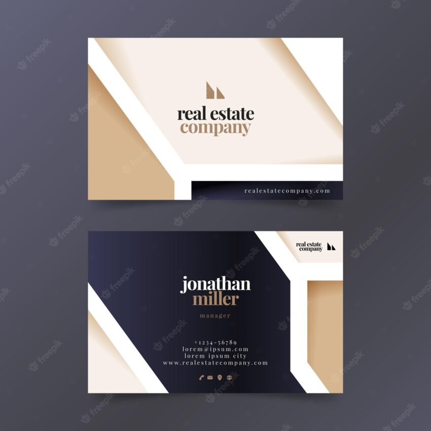 Gradient real estate business card template