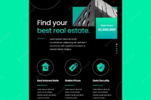 Gradient real estate business poster