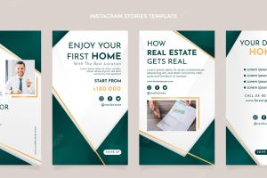 Gradient real estate instagram stories template