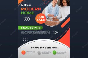Gradient real estate poster template