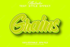 Grains text effect editable