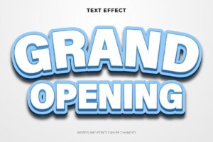 Grand opening text effect, editable text effect