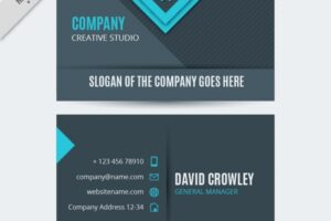 Great business card with blue details