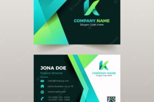Green abstract business card template