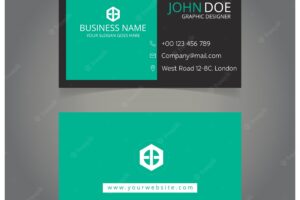 Green and black artist business card