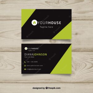 Green and black business card template