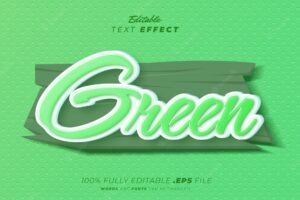Green cartoon style editable text effect