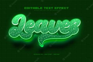 Green leaves text effect
