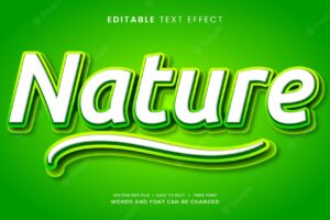 Green nature 3d editable text effect