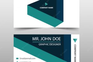 Green triangle corporate business card template