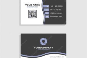 Grey white business card