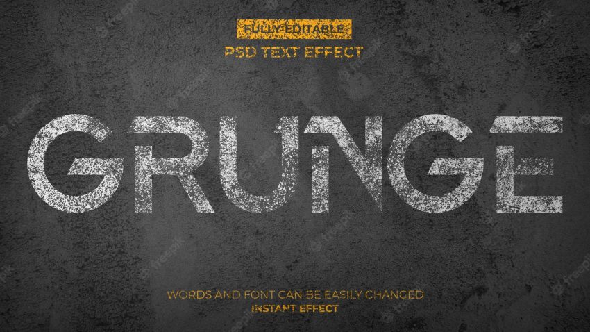 Grunge concrete text effect