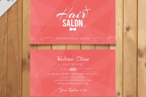 Hair salon pink card